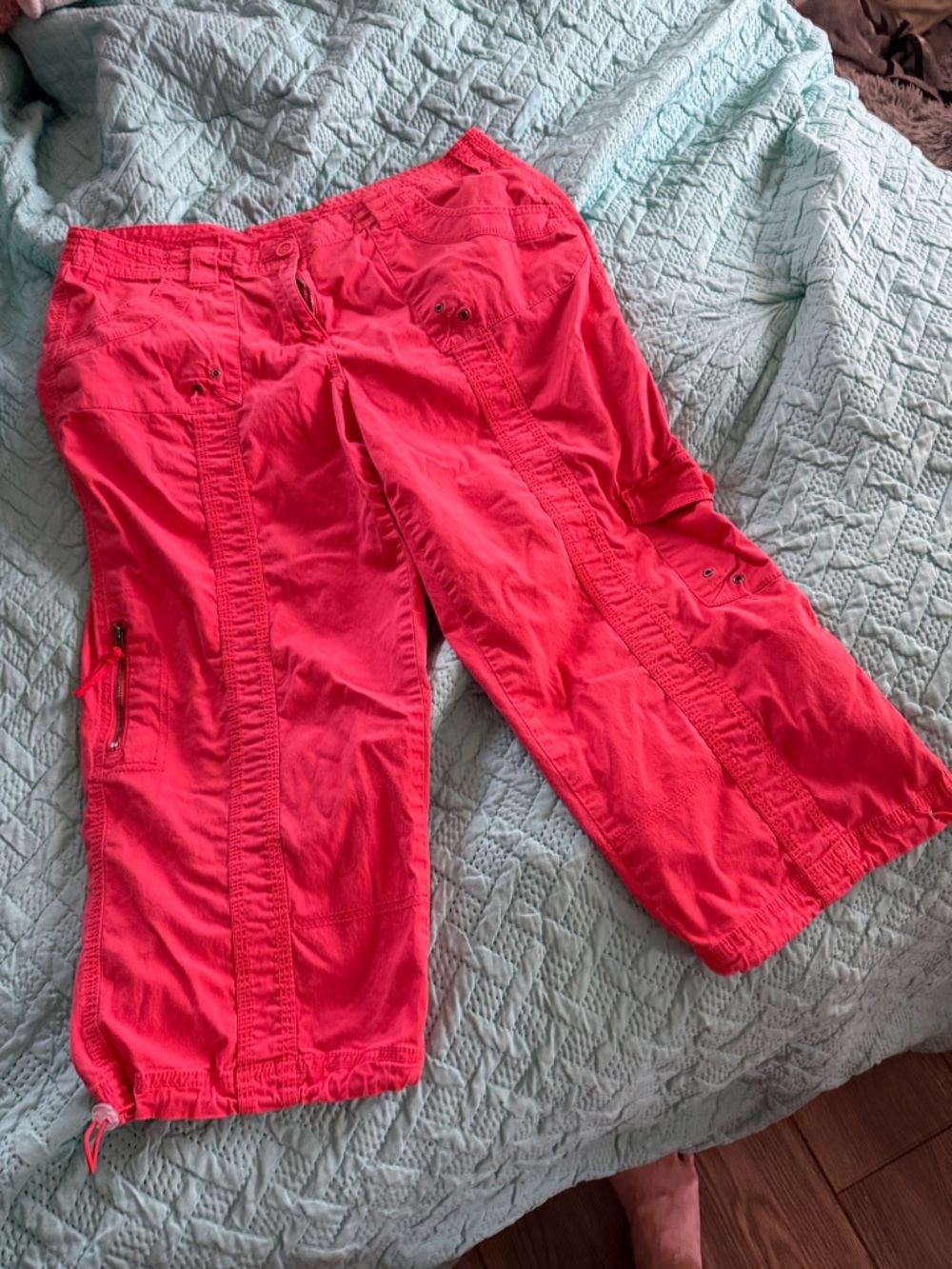 Style & Co. Coral Pink Utility Capris with Cargo Pockets